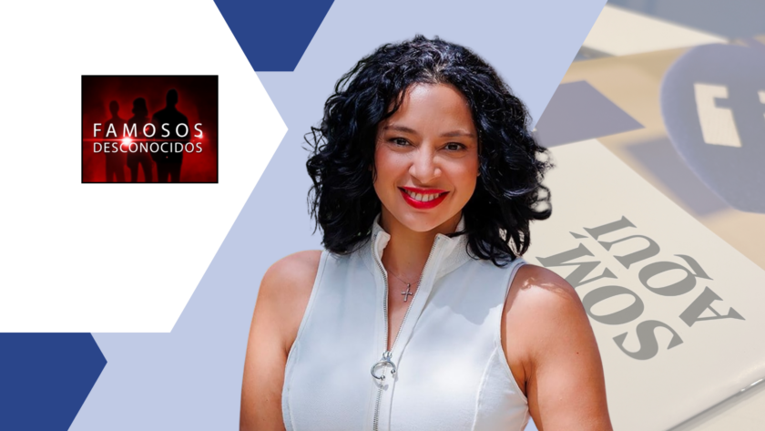 Logo y presentador del programa de entrevistas 'Famosos desconocidos' de Canal 4 Televisión.